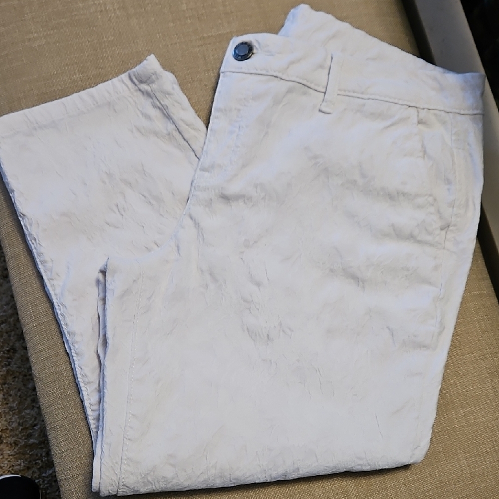 Simply Vera Vera Wang Textured White Denim Cropped Pant Size 10